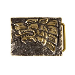 Iron Wolf brass belt buckle, Vikings wolf, Norse pagan celtic accessory