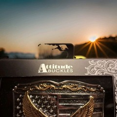 New! Montana Silversmiths &lsquo;SOARING LIBERTY&rsquo; ATTITUDE BELT BUCKLE w/ Flag & Eagle