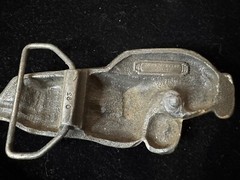 VINTAGE 1978 Indiana Metal Craft CUT-OUT SPORTS CAR BELT BUCKLE