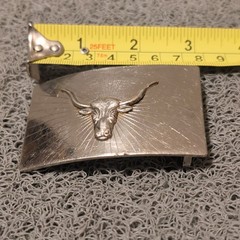 Vintage Mid-Century Texas Longhorn Steer Belt Buckle – Pat Pending Cowboy Rodeo
