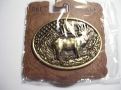 Belt Buckle Metal Elk Deer American Flag Cowboy Hunter Outdoors Fits 1.5&Prime; Belts