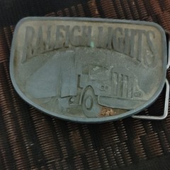 Raleigh Silver Metal Western Belt Buckle Truck Graphic 1.5in