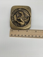Vintage End Of The Trail Brass Belt Buckle Sculpture By James Earle Fraser Aged