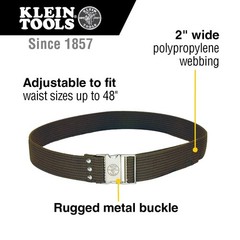 Klein Tools 5225 Tool Belt, Fits waist sizes up to 48-Inches (1219 mm), Brown