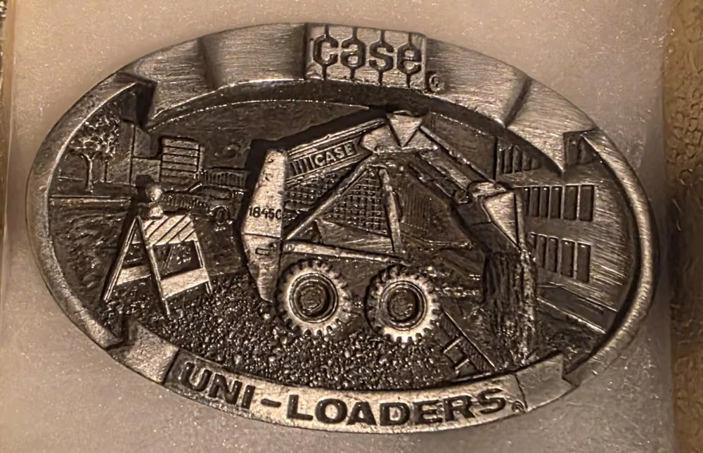Vintage 1988 Metal Belt Buckle, Case, Uni-Loader, Skid Steer, Bobcat, Con