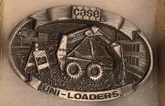 Vintage 1988 Metal Belt Buckle, Case, Uni-Loader, Skid Steer, Bobcat, Con