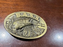 Vintage B.A.S.S. Spirit of &rsquo;96 Bass Anglers Sportmans Society Belt Buckle Adult