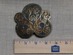 vintage 1970s handcrafted INDIA belt buckle BRASS hand painted WESTERN cowboy