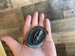 Clipper Mato Belt Buckle VTG 70s 80s Heavy Pewter Sail Boat Ship Ocean Lacer