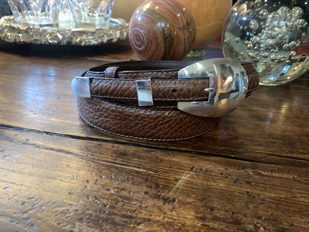 Very Navajo James Reid style Sterling Silver Belt Buckle 38-42-1.3/8-.75🦬✅