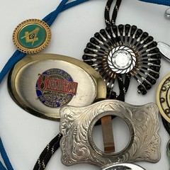 Western Bolo Tie and Belt Buckle Lot 11pc