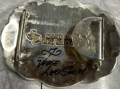 Leo Smith Signed Blood Sweat And Tears Buckout All Round Champion 1987 Buckle