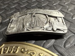 Lot: 1983 American Oil Field Belt Buckle, Conoco Tanker & 2 More Vtg. Oil & Gas!