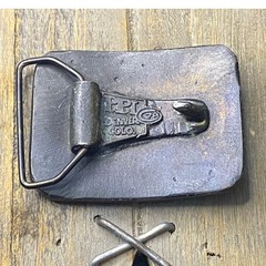 Vintage metal 1978 PPI Teas Longhorns Belt Buckle &lsquo;Denver Colo&rsquo; 2×3