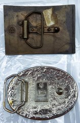 Lot of 2 Belt Buckles: State of Texas by Justin Boots & Dalton Gang 1892 Bank