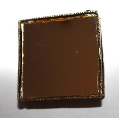 Mirror Gold Tone Textured Edge Square Belt Buckle 2.25 X 2.25