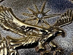 Majestic American Eagle Flying Wings Wide W/ Starburst Two Tone NOS Belt Buckle