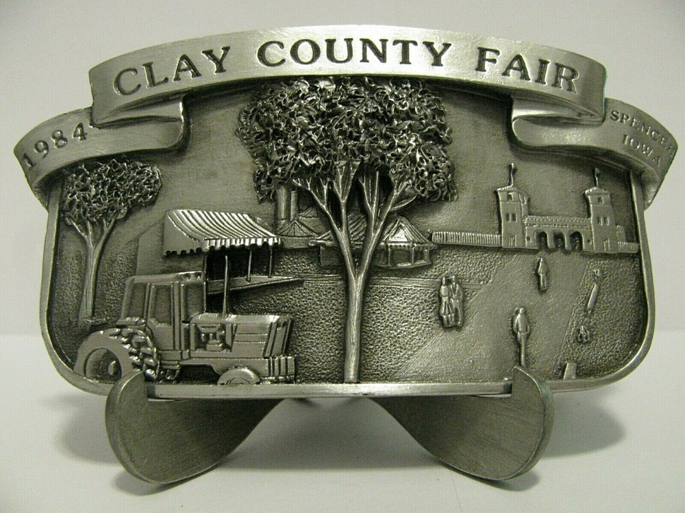 3rd Annual 1984 Clay County Fair Spencer Iowa Tractor Belt Buckle Limited Ed 130