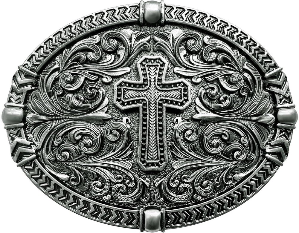 Religious Cross Belt Buckles for Men Cowboy Belt Buckle Cowgirl Faith Be