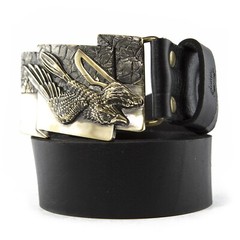 Sculptural handmade belt buckle « Free bird », Solid brass buckle Hawk buckle
