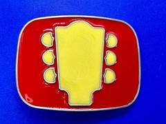 Guitar Tuning Keys And Head Stack – Cream & Red Colored Musicians Belt Buckle