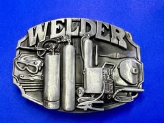 Welder Welding Soldering Tradesman Profession Silver Color NOS Belt Buckle
