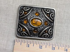vintage style WESTERN belt buckle METAL native american indian COWBOY faux stone