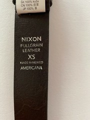 Nixon Americana Dark Brown Leather Belt Size XS