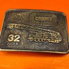 Vintage 1981 Cooper Industries Mobile Crane Belt Buckle July 81 Industrial Rig