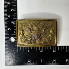 Vintage Brass Eagle Belt Buckle E Pluribus Unum US Great Seal Rectangular Plate