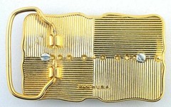 Gold Color Western Southwest REAL 1921 Morgan Silver Dollar Belt Buckle PBB46
