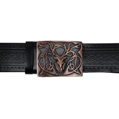 Stag&rsquo;s Head Bronze Kilt Belt Buckle – Made in Scotland