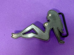 Sexy Woman Silhouette Mud Flap Girl Trucker Chick Belt Buckle By Buckle Rage