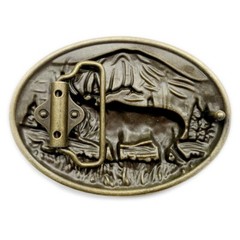 Moose Elk Deer Belt Buckle Western Cowboy Native American Motorcyclist (YDR-1-G)