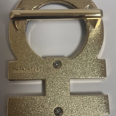 Salvatore Ferragamo Belt Buckle Gold and Navy blue fits belts 1.5” wide blemish
