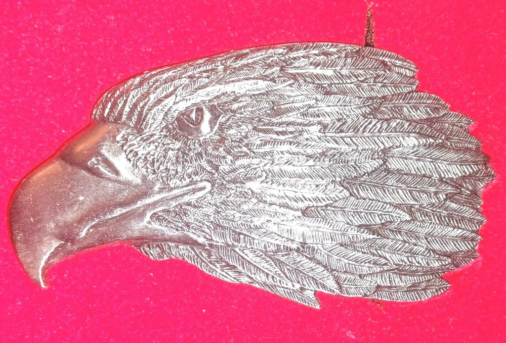 Belt Buckle Bald Eagle Pewter Big Cabin Siskiyou 1989 American Patriotic USA
