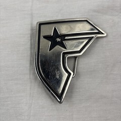 famous stars and straps belt buckle Chrome Silver Toned Belt Buckle 3”x2.25”