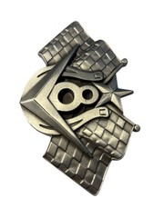 Horseshoe 8 Ball Belt Buckle Checkered Flags Gambling Pewter NOS READ American