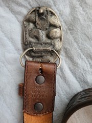 THE GREAT AMERICAN BUCKLE CO two deer BUCKLE and LEATHER BELT size 40