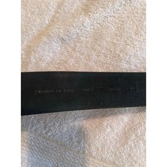 Calvin Klein Black Smooth Genuine Leather Silver Buckle Belt Size Medium unisex