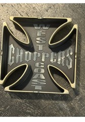 West Coast Choppers Cross Logo Metal Belt Buckle Gold/Black Fits 1.5in