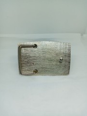 Vtg. RAINTREE ?Gold TnedMetal Ivory Color Large Mouth Bass Belt Buckle. Intricat