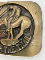 Vintage End Of The Trail Brass Belt Buckle Sculpture By James Earle Fraser Aged