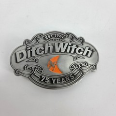 Ditch Witch Construction 75 Year Anniversary Belt Buckle Metal Logo Collectible
