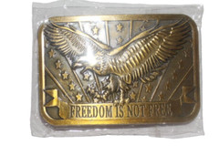 Freedom Is Not Free Belt Buckle 2014 Sponsored Patriotic Eagle