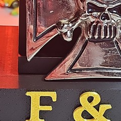 3-D Skull And Crossbones On Iron Cross Belt Buckle by Silver Star See Pics