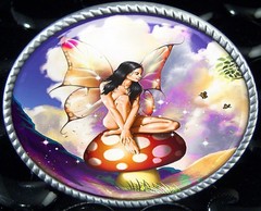 Magic Mushroom Fairy Fantasyland Handmade Artisan Belt Buckle