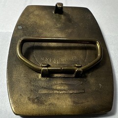 Solid Brass Mens Western Belt Buckle Lineman Telephone Utility Figural 1.5in