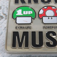 2004 Nintendo Know Your Mushrooms Super Mario Belt Buckle