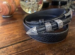 Chacon James Reid style Sterling Silver Belt Buckle Set Nu 🦬34-37-1.3/8”✅